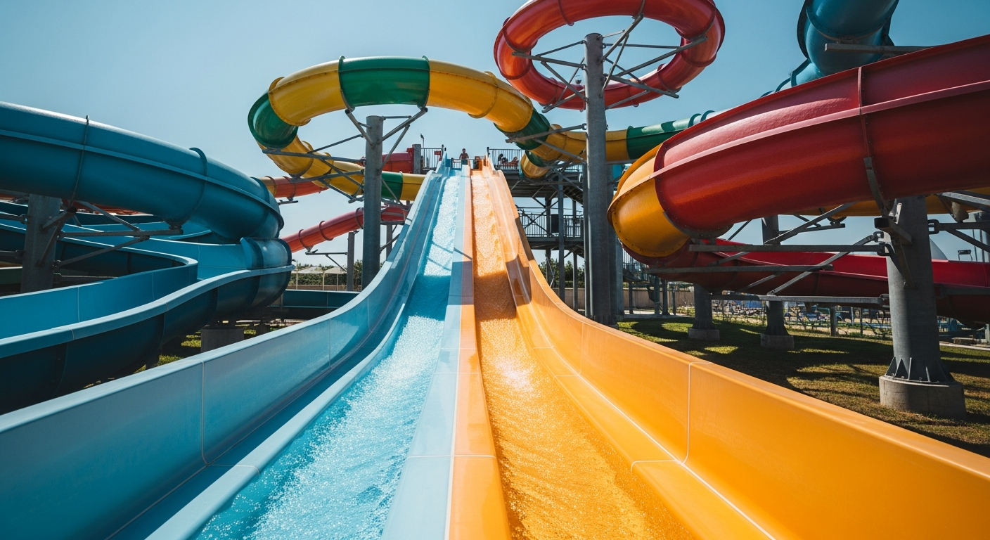 子連れ家族向けのスライダーとウォーターパーク